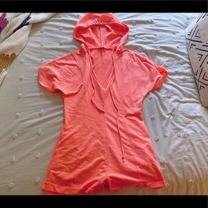 Lounge romper with hood